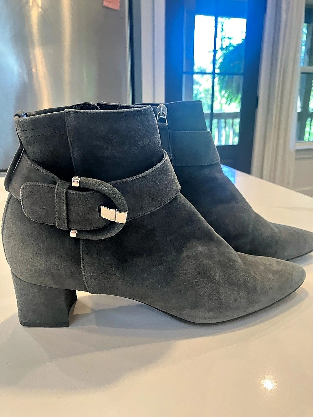 Gray aquatalia Buckle Ankle Boots